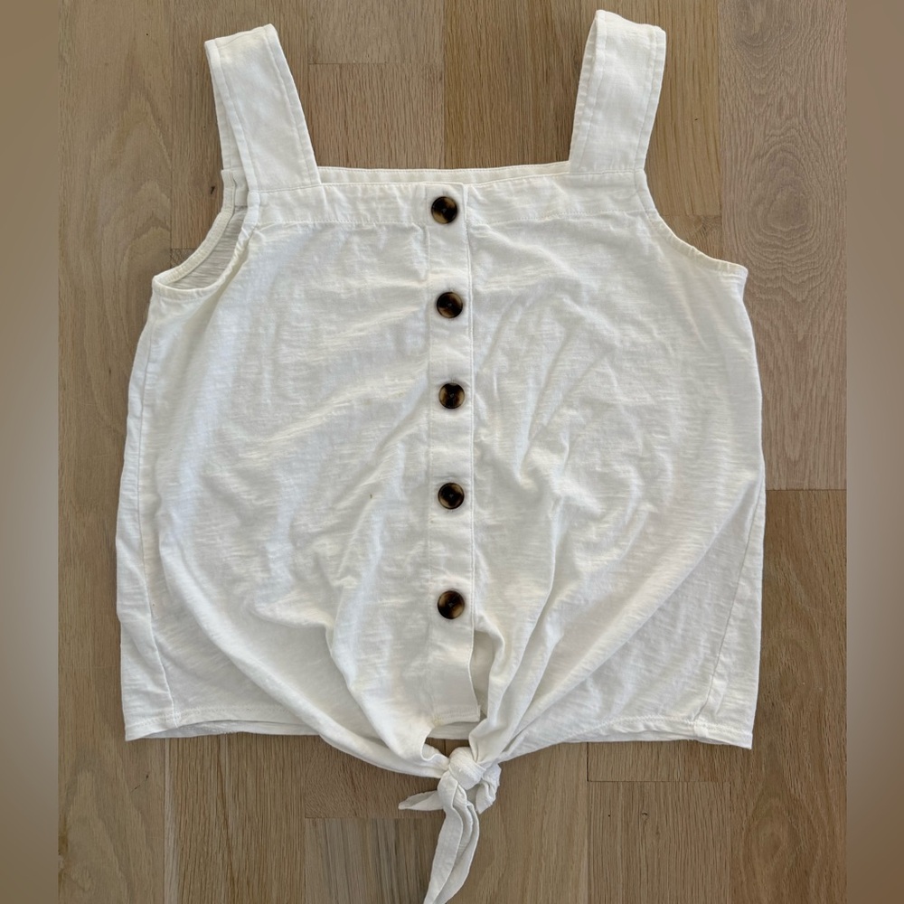 LOFT Button-Front Tie Tank-Top